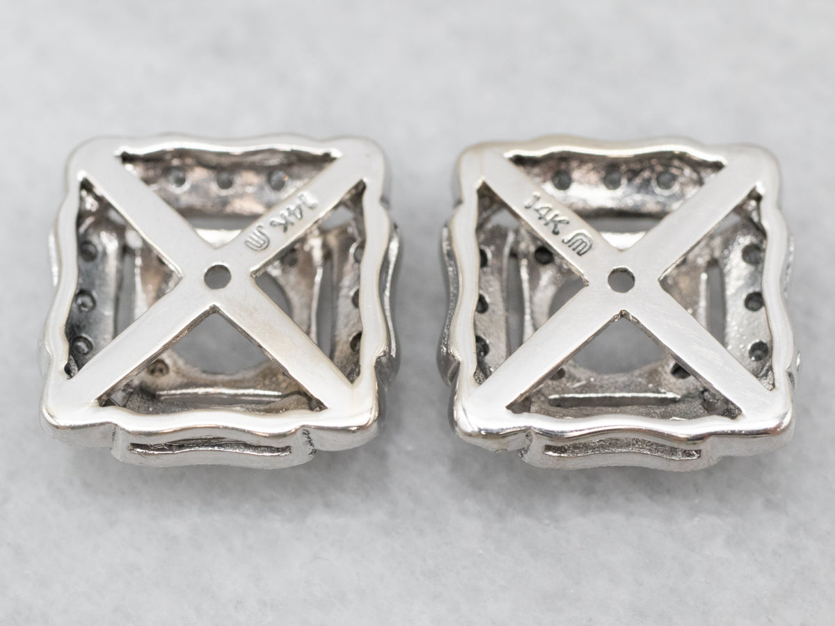 Classic White Gold Diamond Earring Jackets