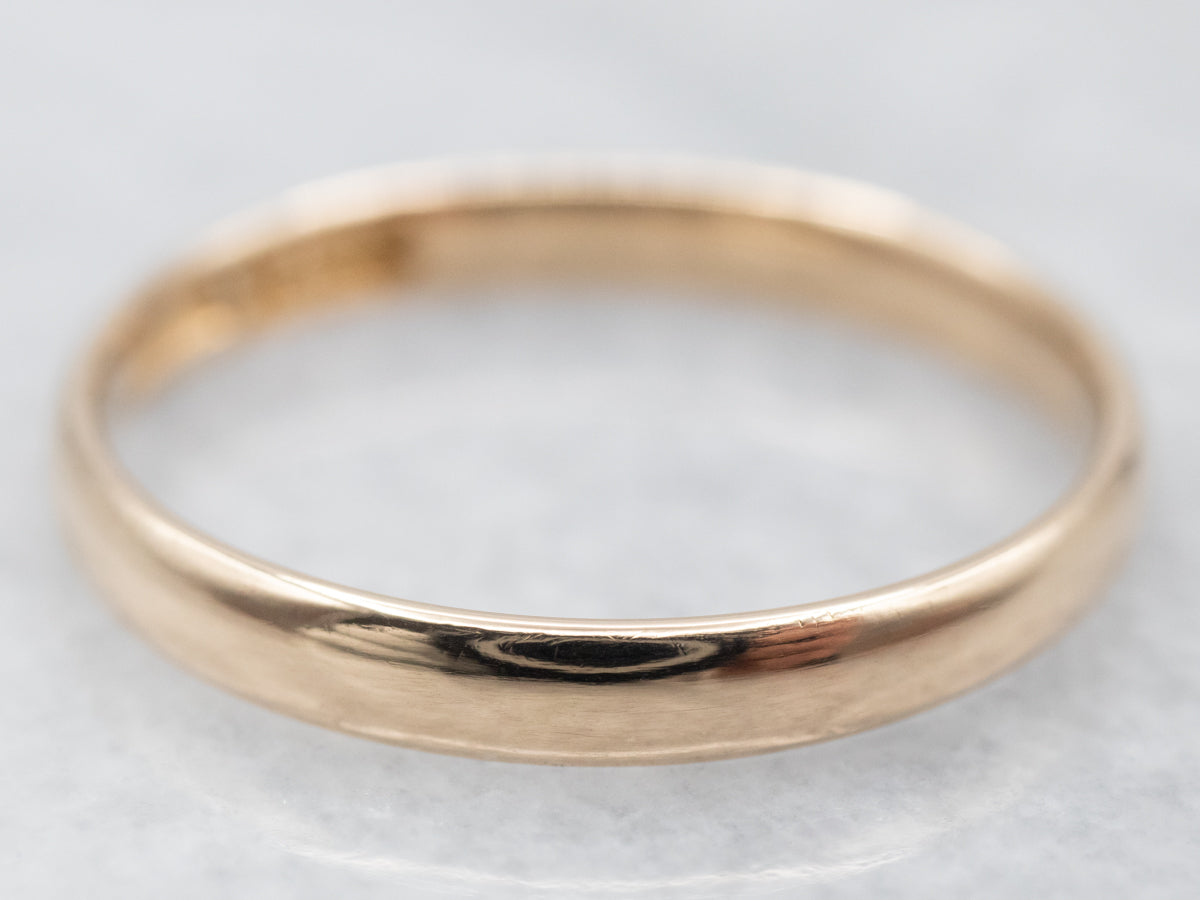 Vintage Yellow Gold Plain Wedding Band