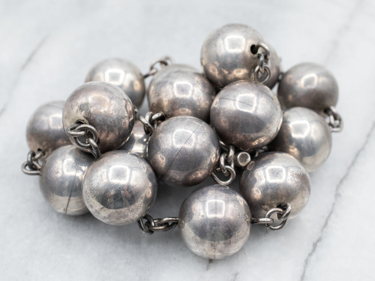Big silver ball necklace store