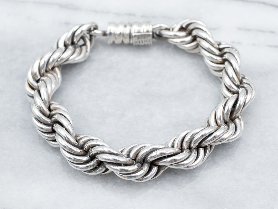 Sterling Silver Chunky Rope Twist Bracelet