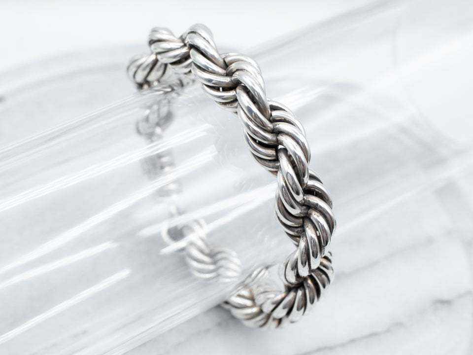 Sterling silver twisted rope bracelet deals