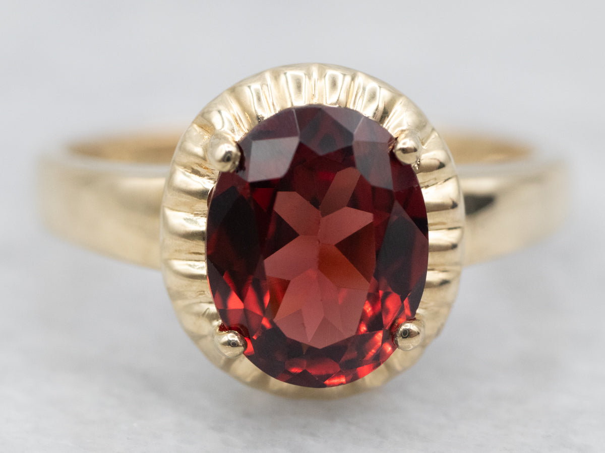 Vintage Pyrope Garnet Solitaire Ring