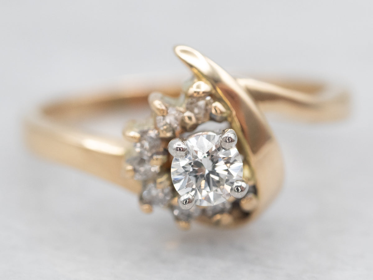 Vintage Gold Diamond Bypass Ring