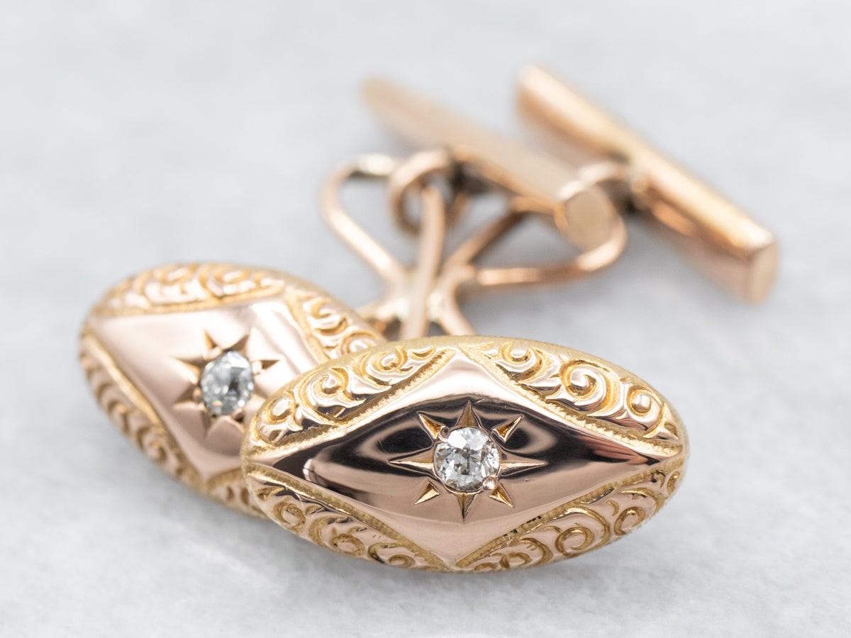 Antique Gold store Filled Floral Cufflinks