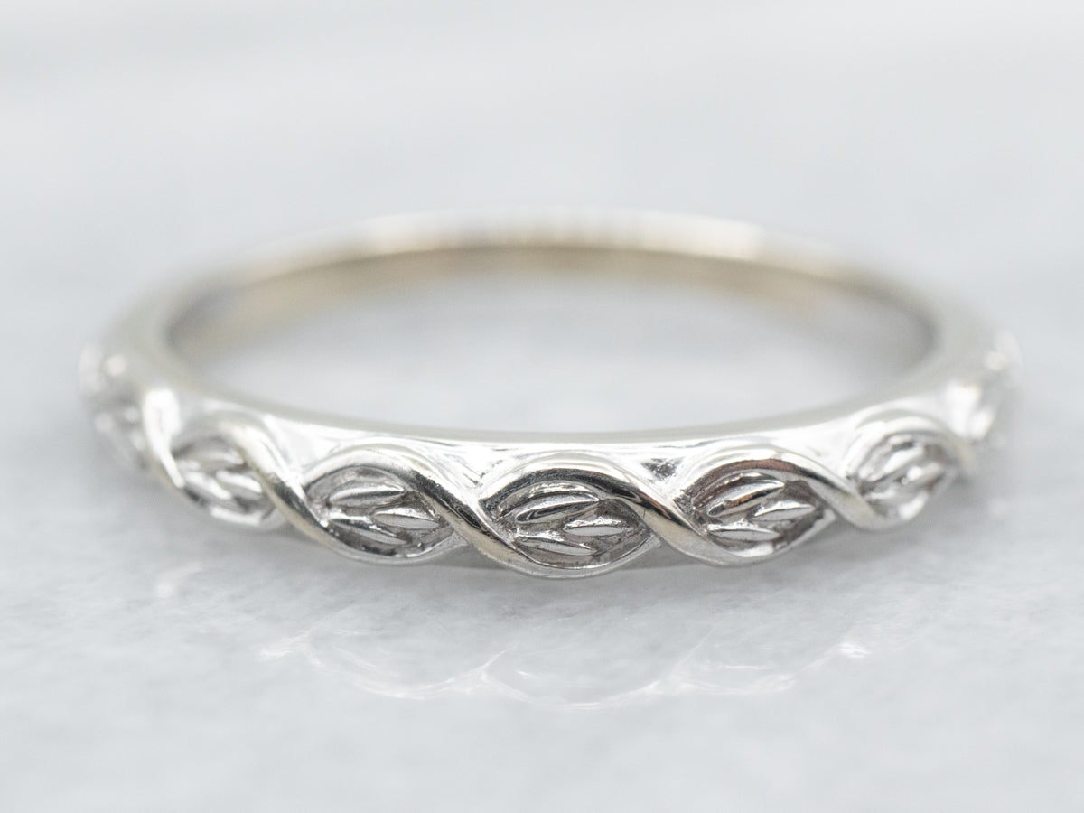 Twisting White Gold Band