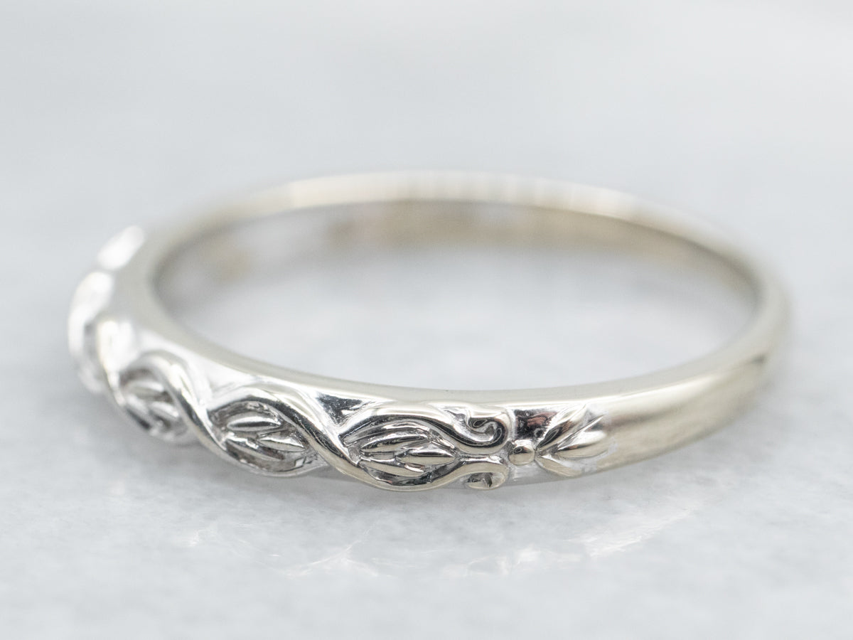 Twisting White Gold Band