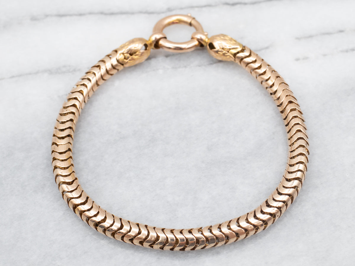 Vintage Gold Snake Chain Bracelet