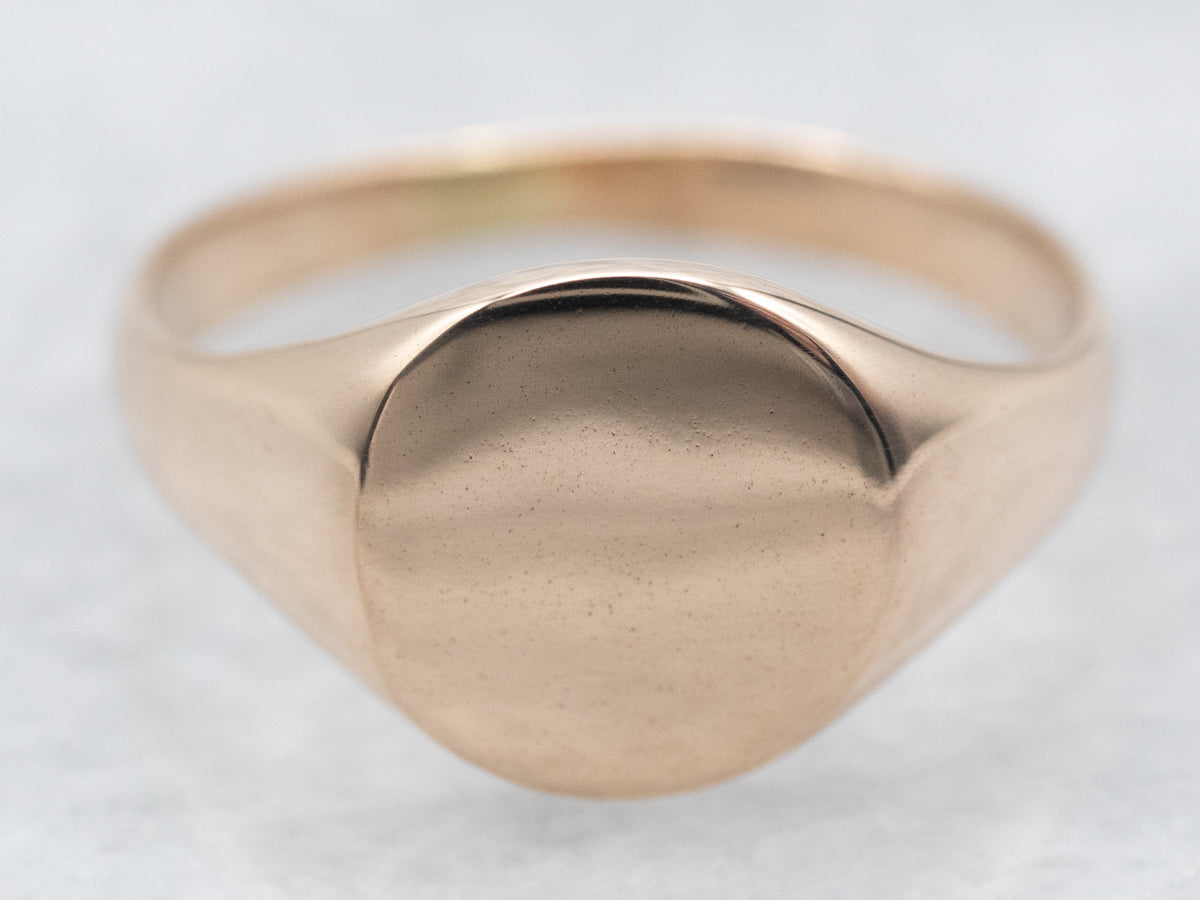 Yellow Gold Plain Signet Ring