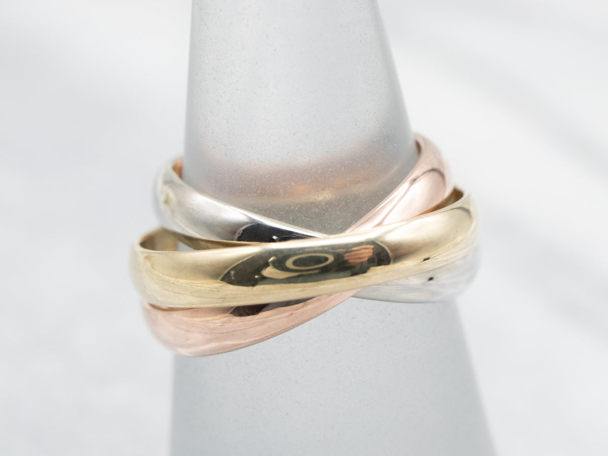 Tri-Color Gold Rolling Band