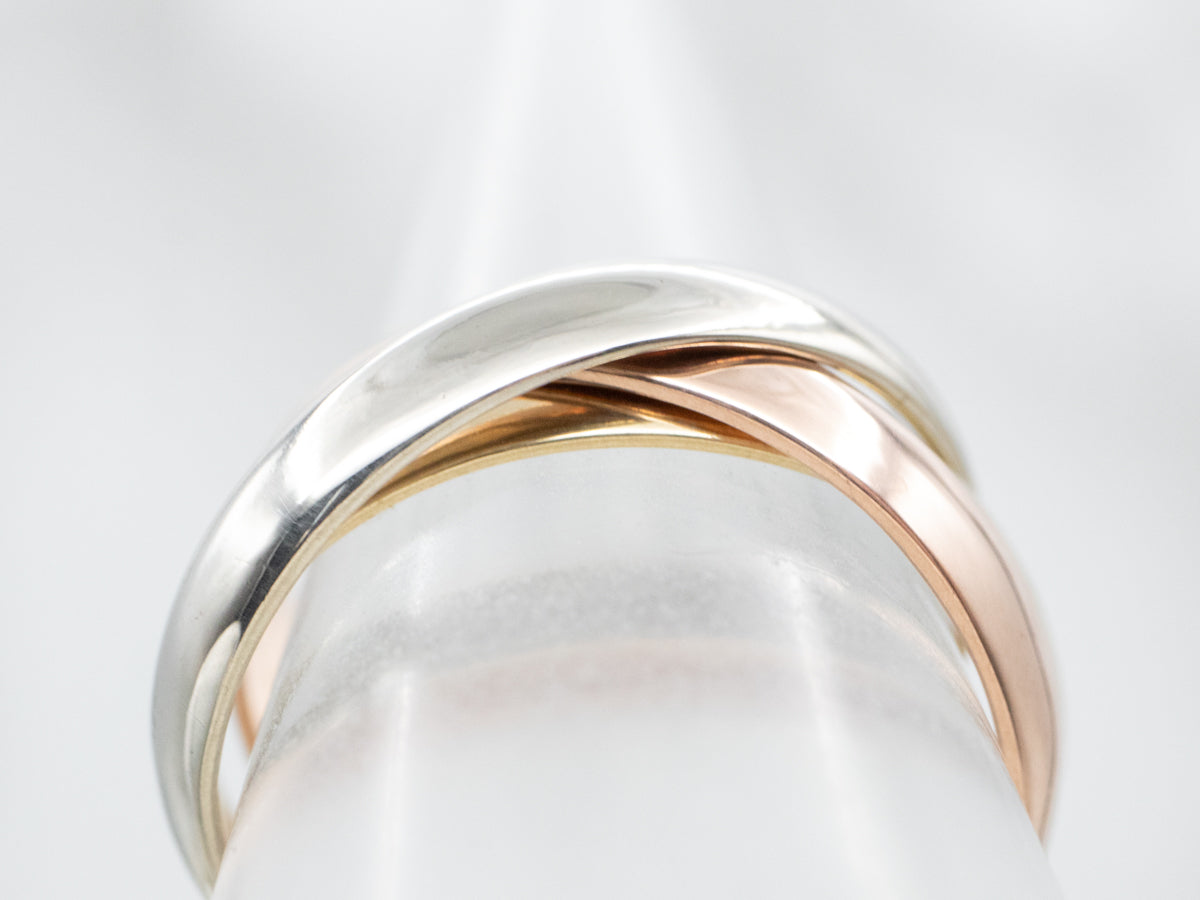 Tri-Color Gold Rolling Band