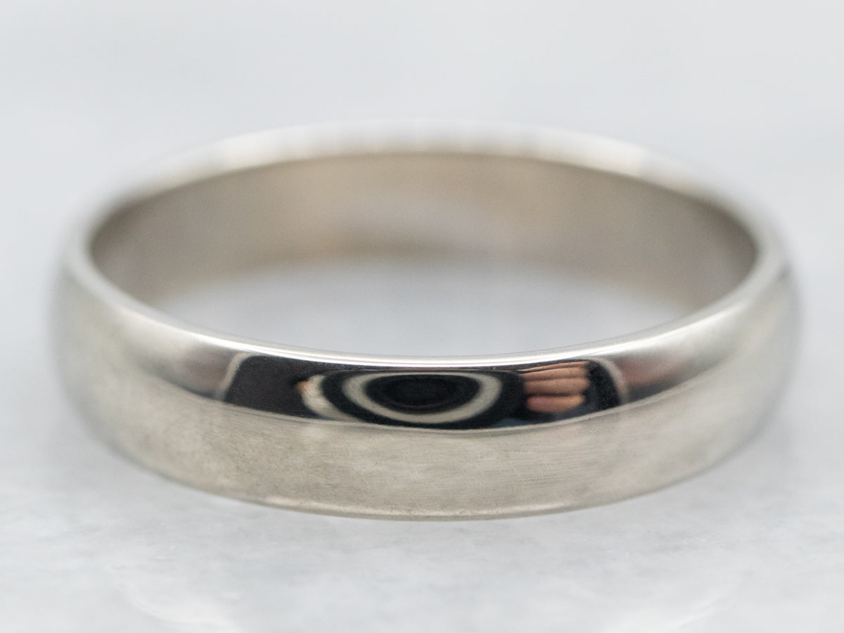 White Gold Plain Wedding Band