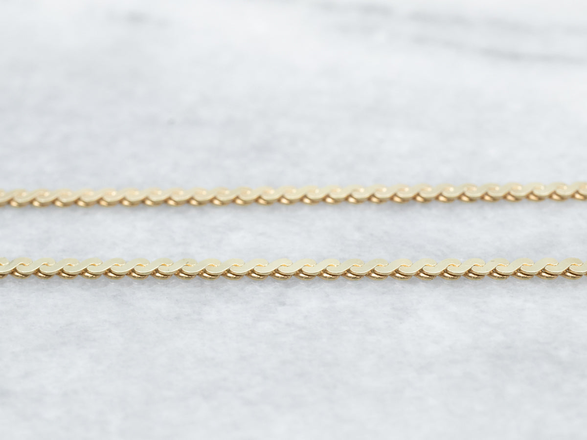 Long Gold Serpentine Chain Necklace