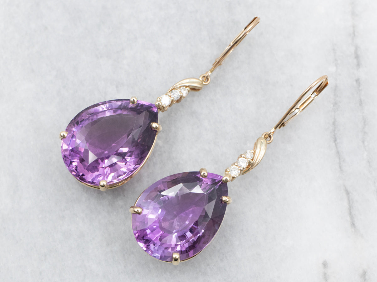 Amethyst and Diamond Statement Earrings