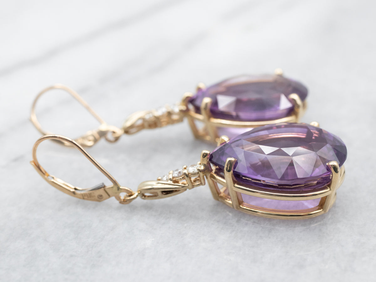 Amethyst and Diamond Statement Earrings