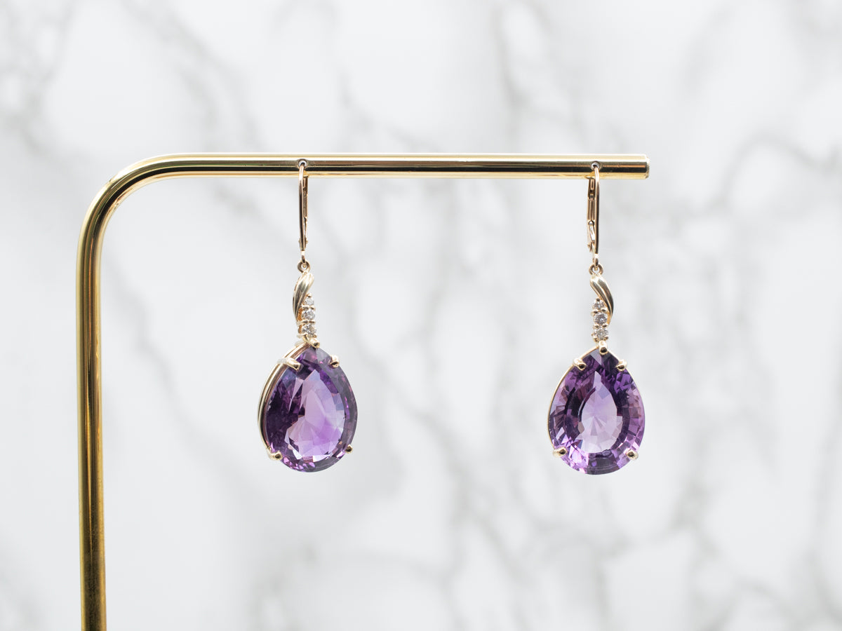 Amethyst and Diamond Statement Earrings