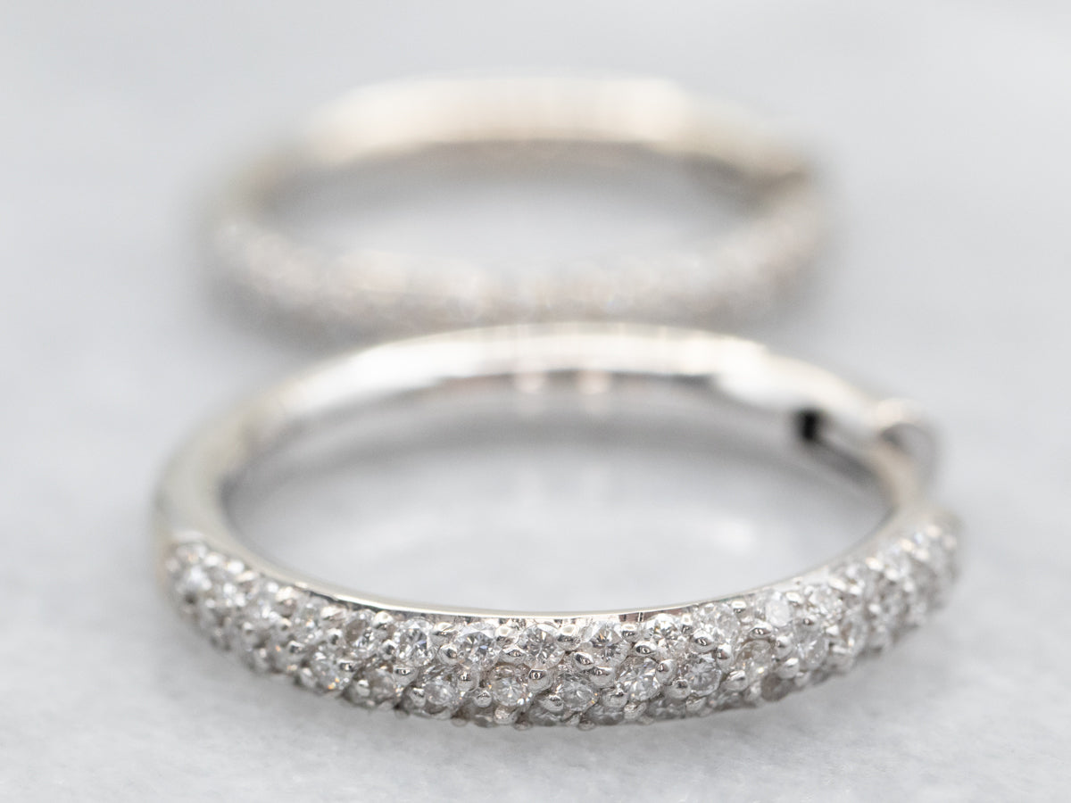 Sleek Diamond Hoop Earrings