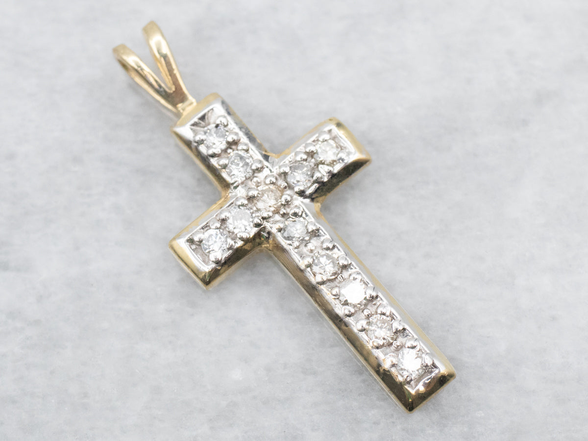 Gold Diamond Cross Pendant