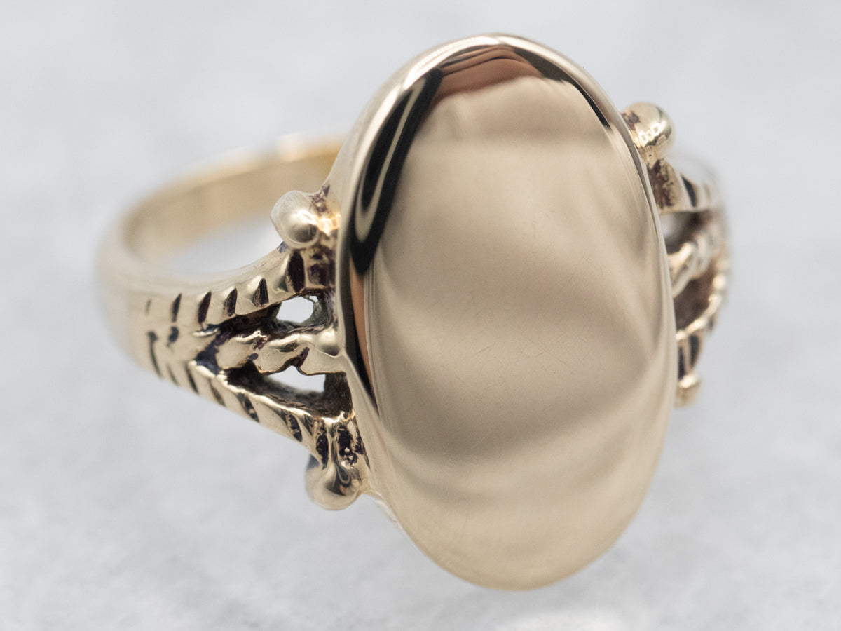 Nautical Gold Signet Ring