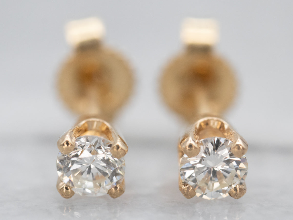 Classic Gold Diamond Stud Earrings