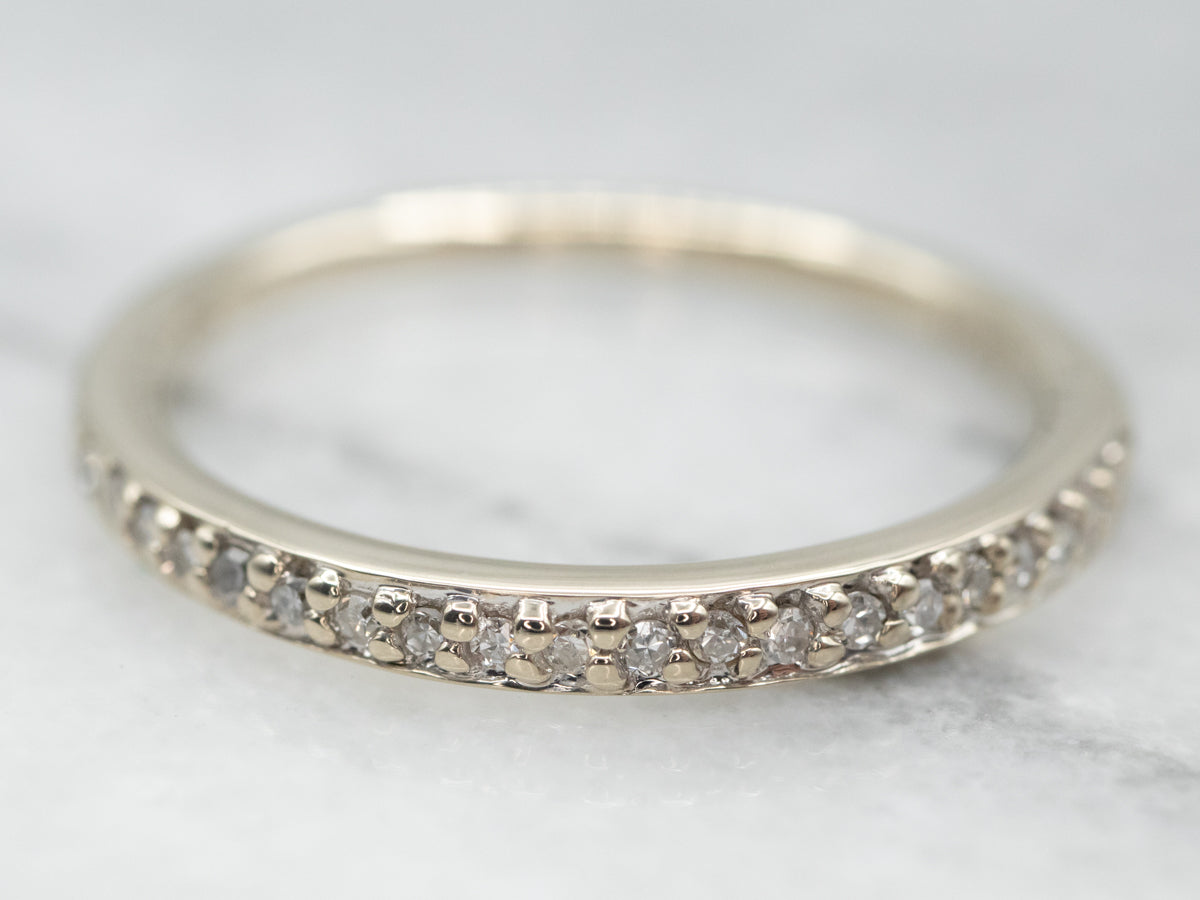 Thin Pave Set Diamond Wedding Band