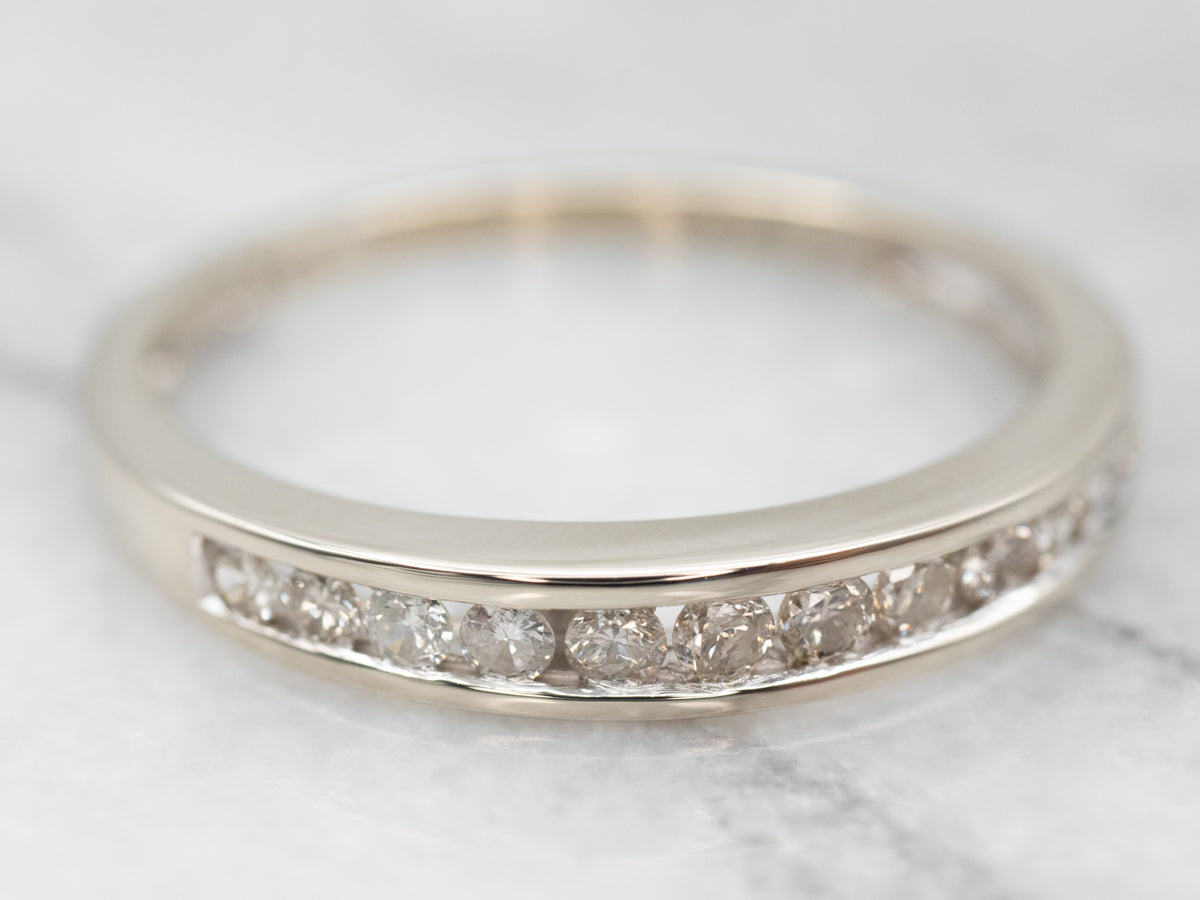 White Gold Channel Set Diamond Wedding Band