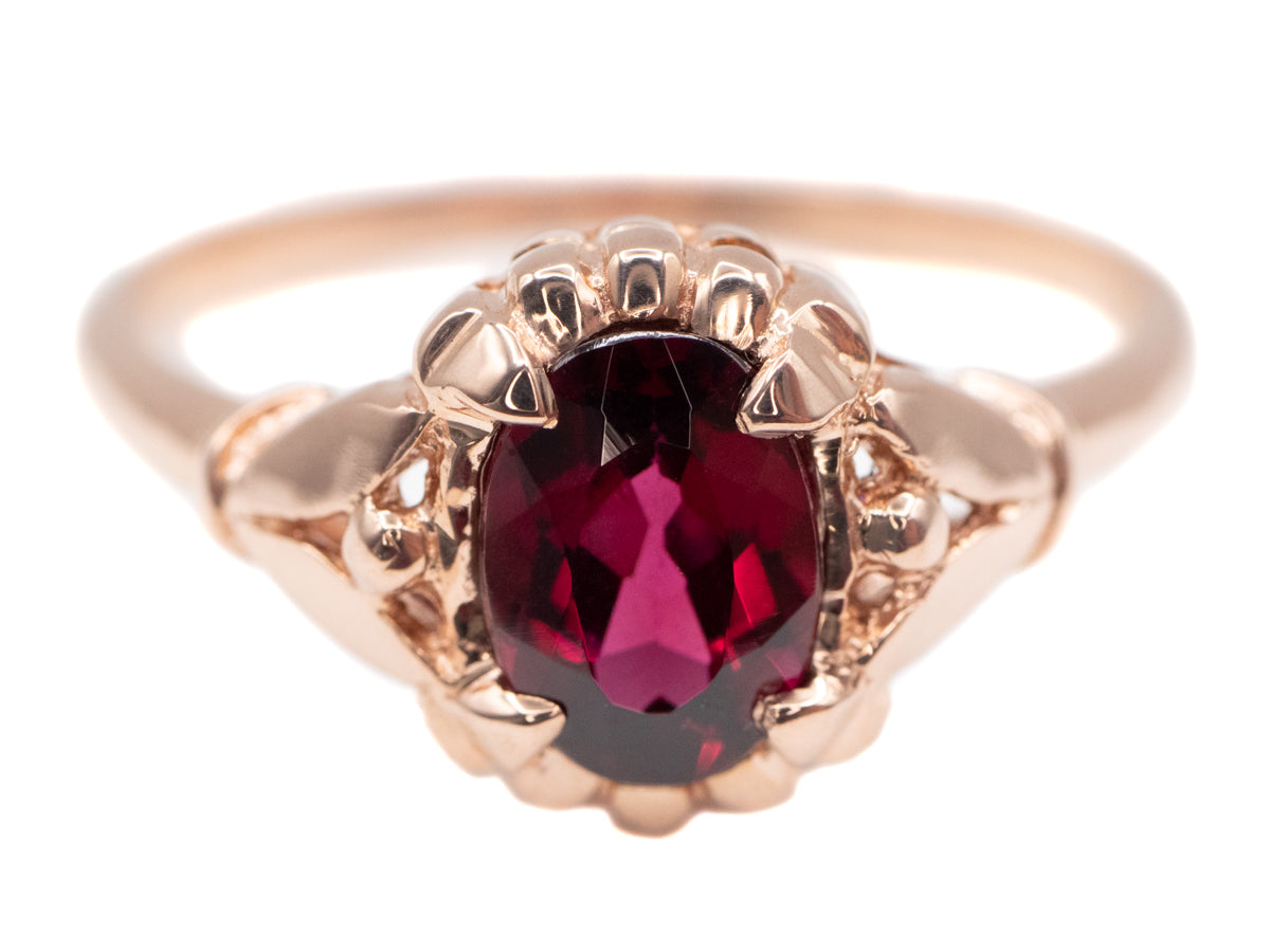 Rose Gold Garnet Solitaire Abigail Ring