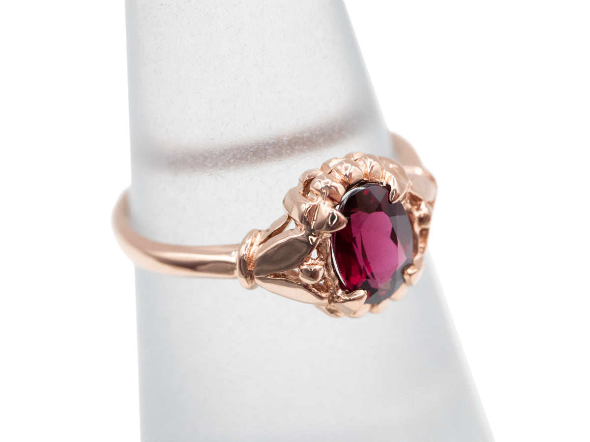 Rose Gold Garnet Solitaire Abigail Ring