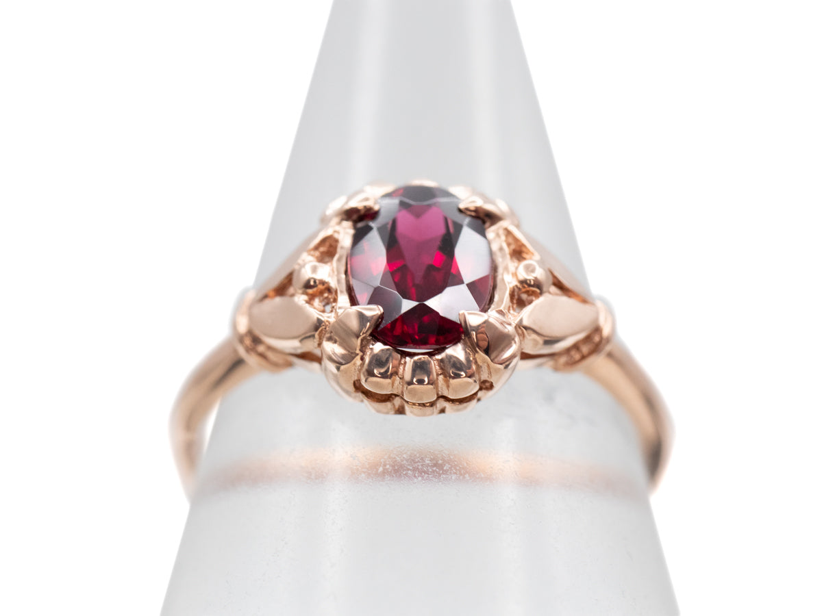 Rose Gold Garnet Solitaire Abigail Ring