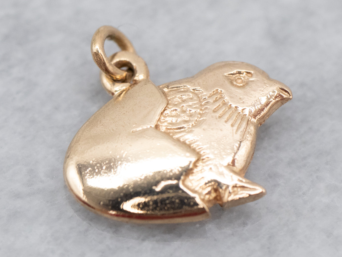 Hatching Chick Gold Charm