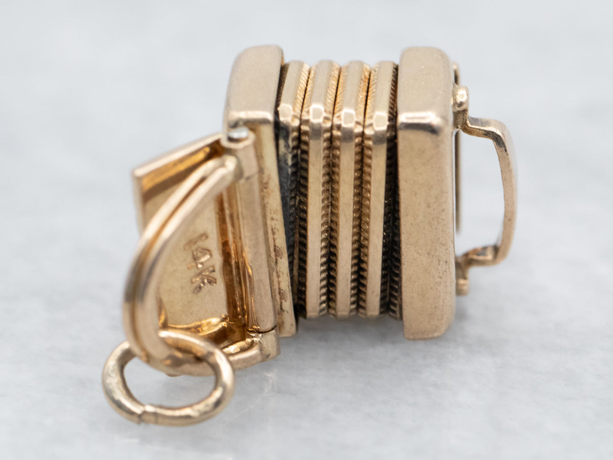 Vintage Gold Flexible Accordion Charm