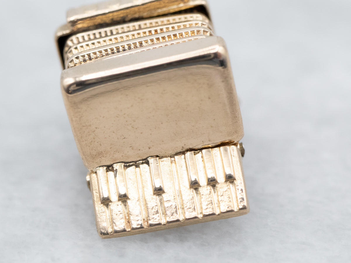 Vintage Gold Flexible Accordion Charm