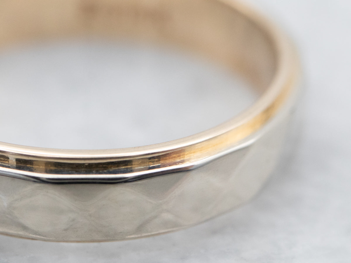 Faceted Two-Tone Gold Band