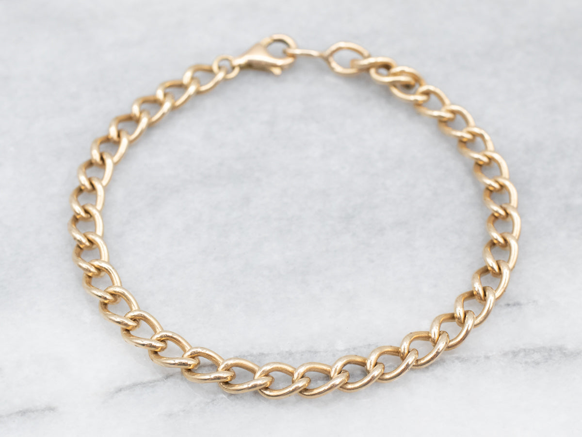 Yellow Gold Curb Chain Bracelet