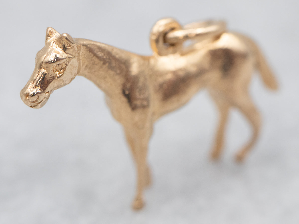 Vintage Gold Horse Charm or Pendant