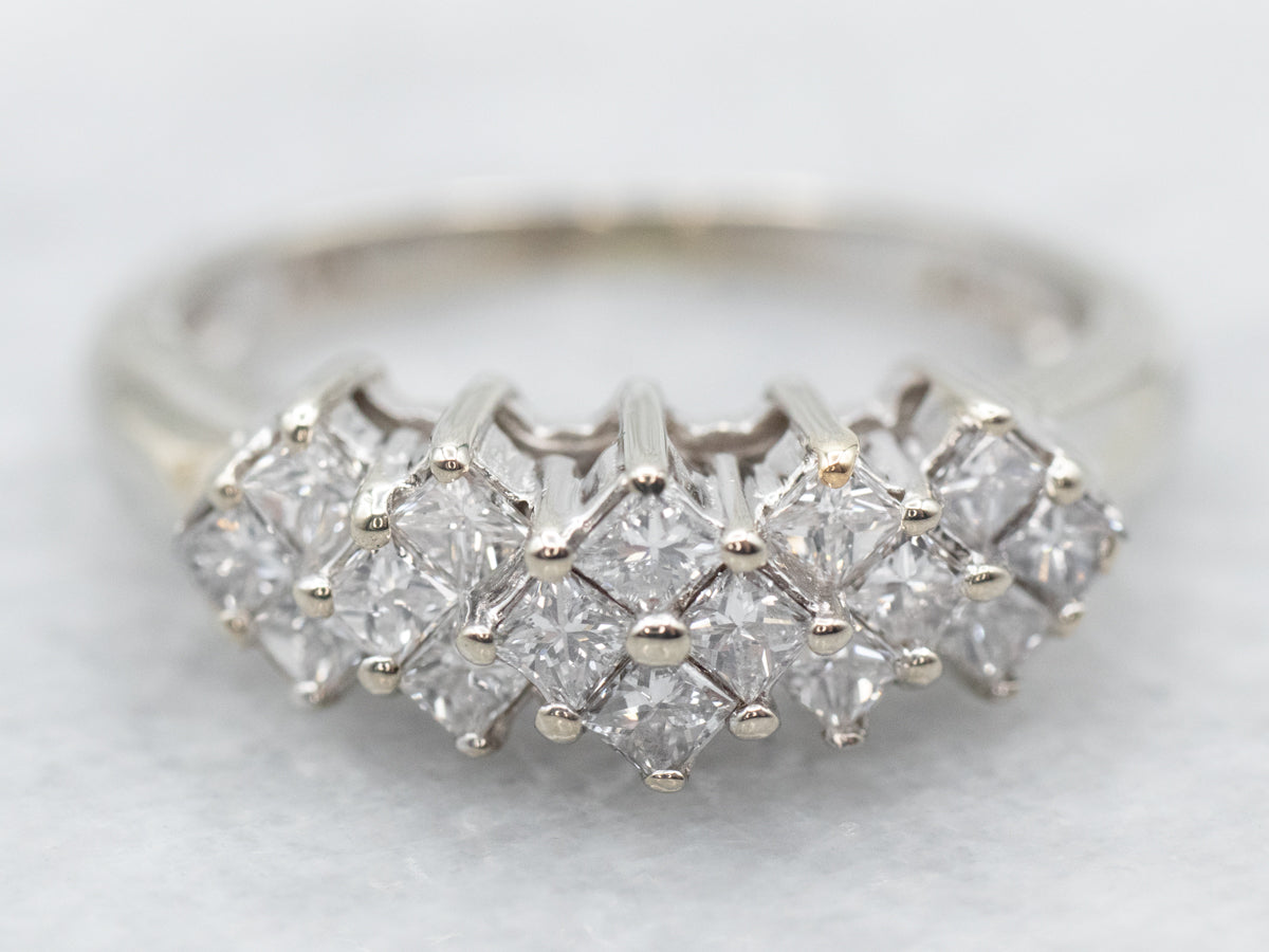 Princess Cut Diamond Cluster Band