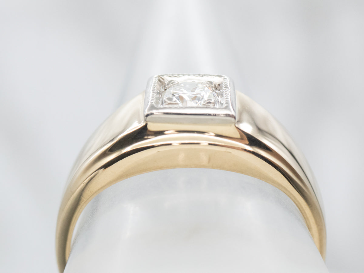 Men's Retro Era Diamond Solitaire Ring