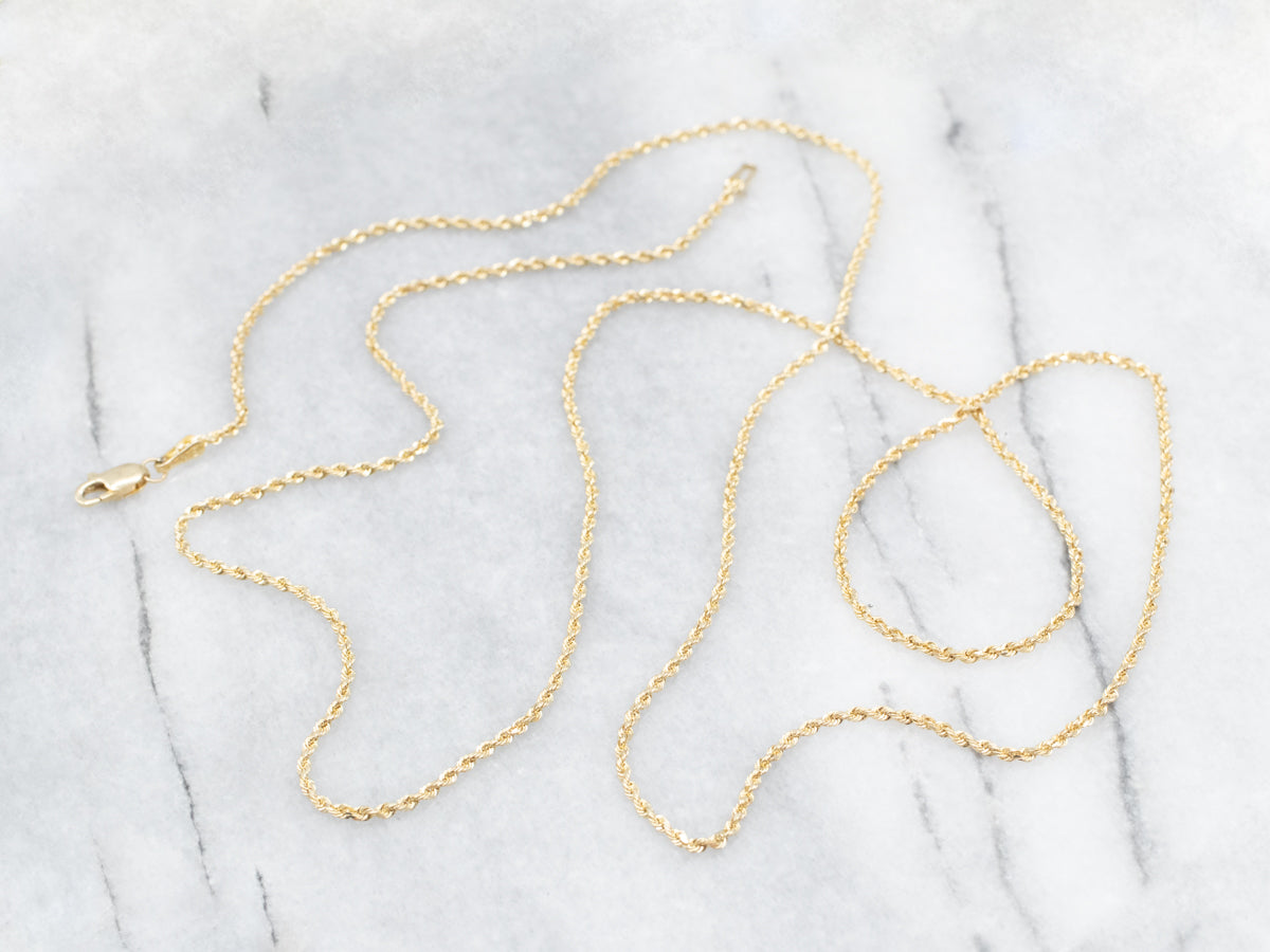 Long Gold Rope Twist Chain