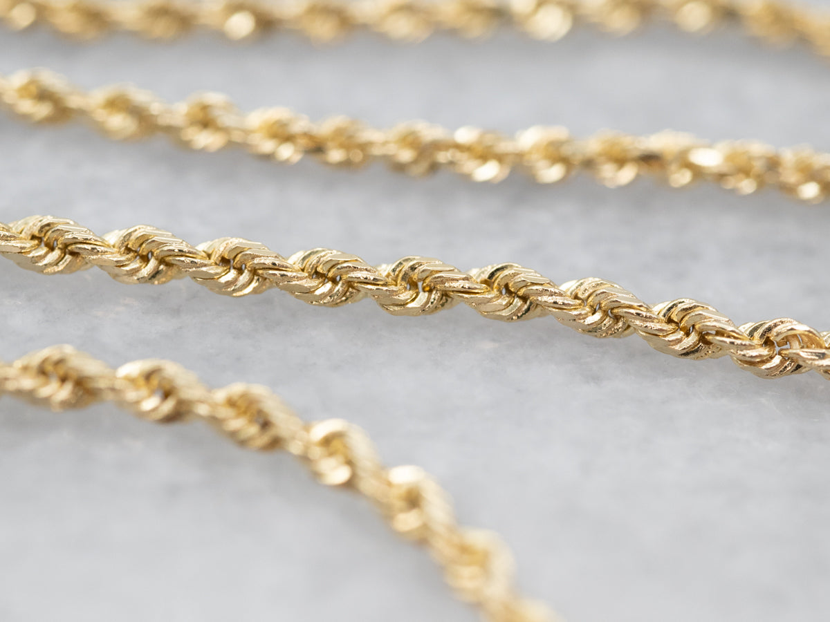 Long Gold Rope Twist Chain