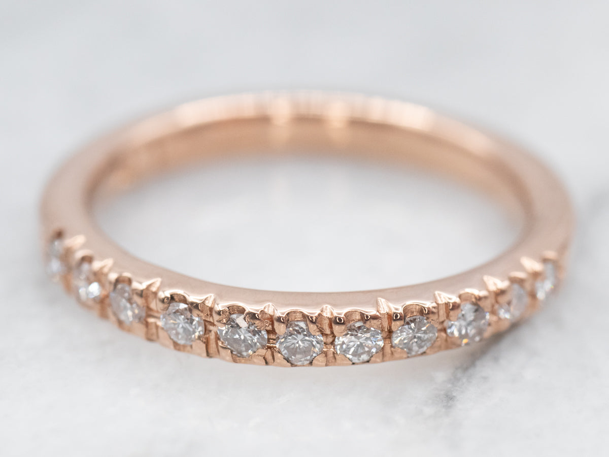 Glittering Rose Gold Diamond Band