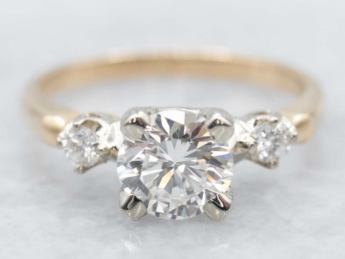 Retro European Cut Diamond Engagement Ring