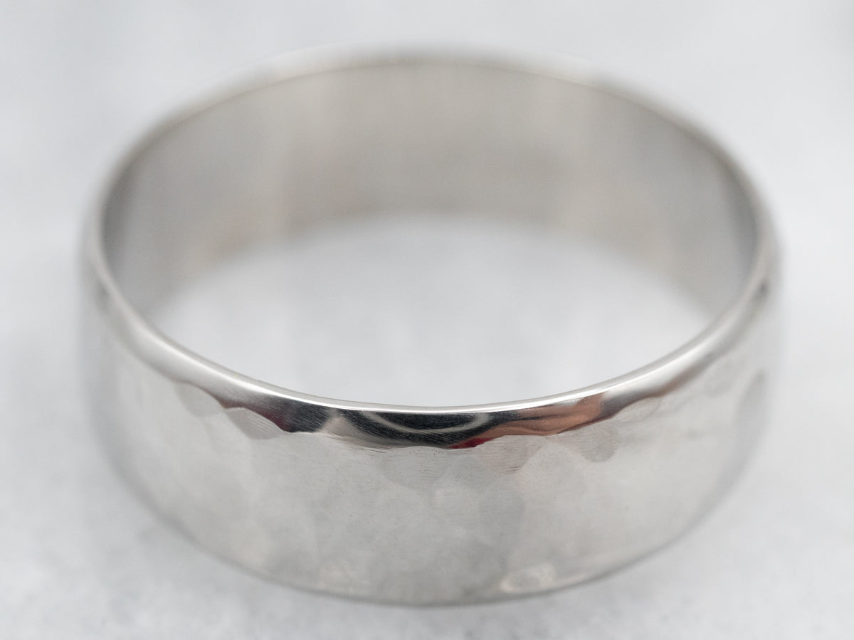 Bold Platinum Hammered Band