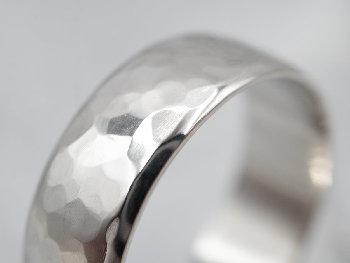 Bold Platinum Hammered Band