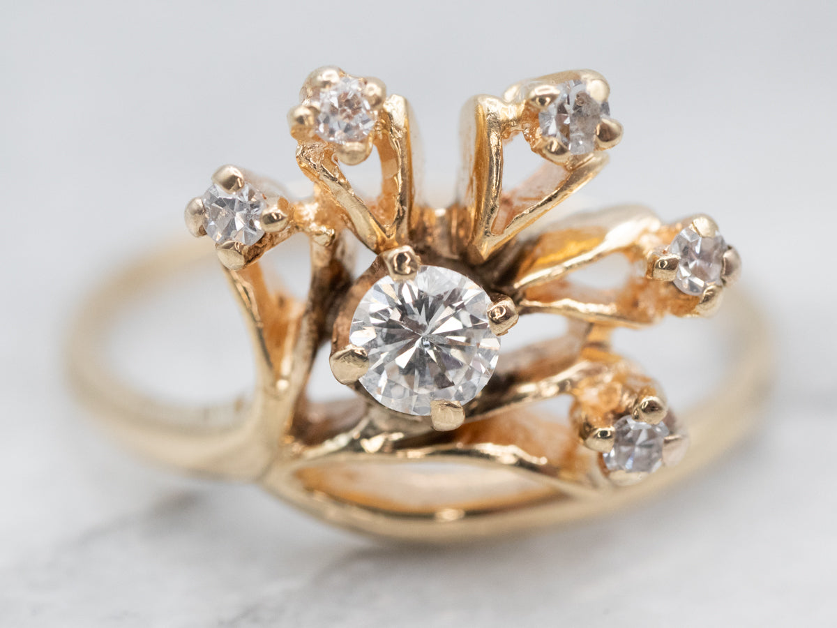 Botanical Gold Diamond Cluster Ring