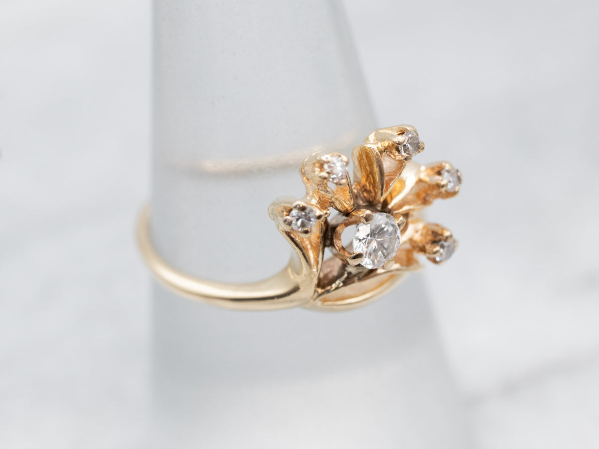 Botanical Gold Diamond Cluster Ring