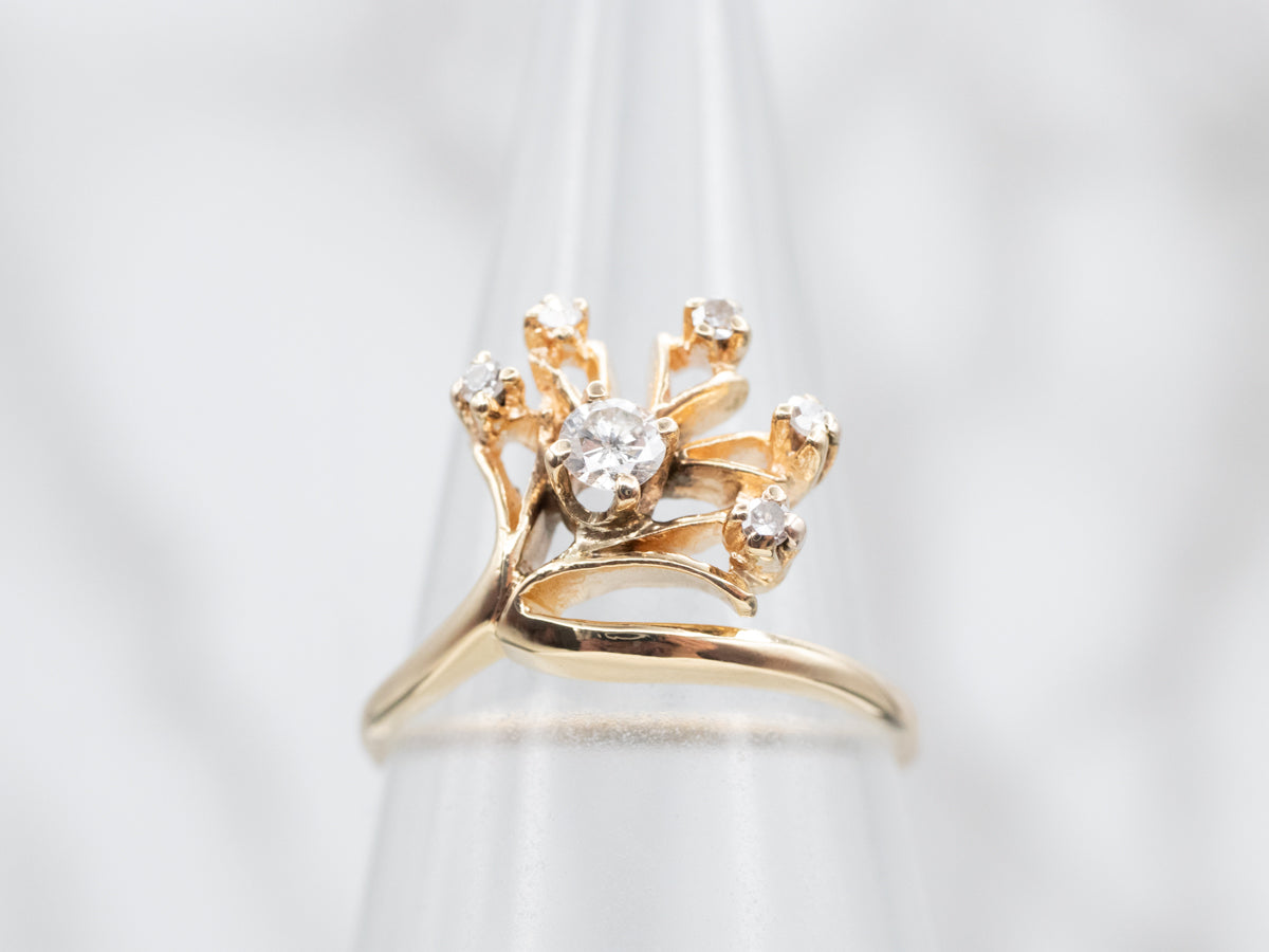 Botanical Gold Diamond Cluster Ring