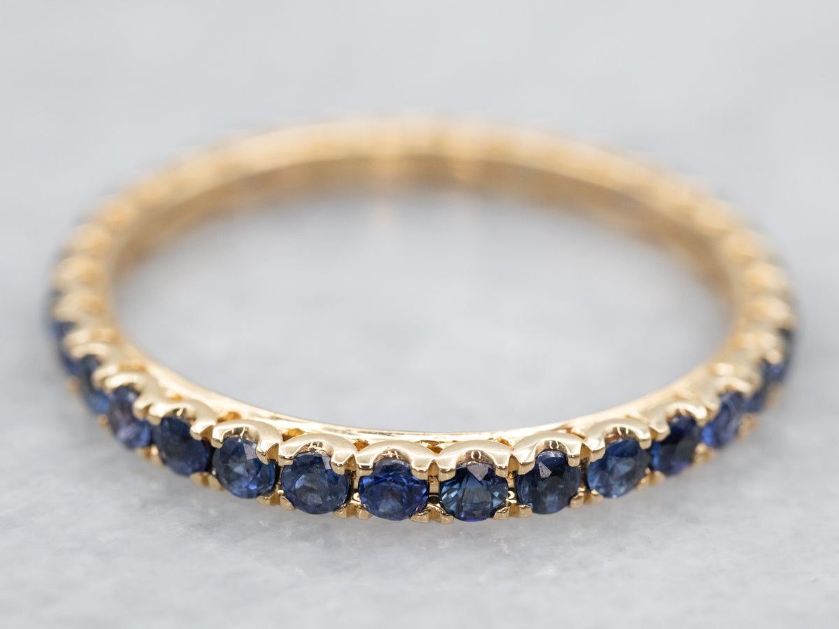 Sapphire Gold Eternity Wedding Band