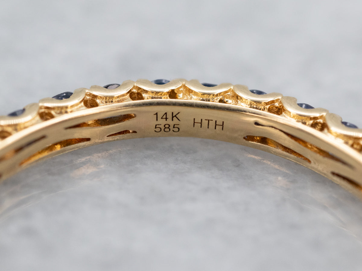 Sapphire Gold Eternity Wedding Band