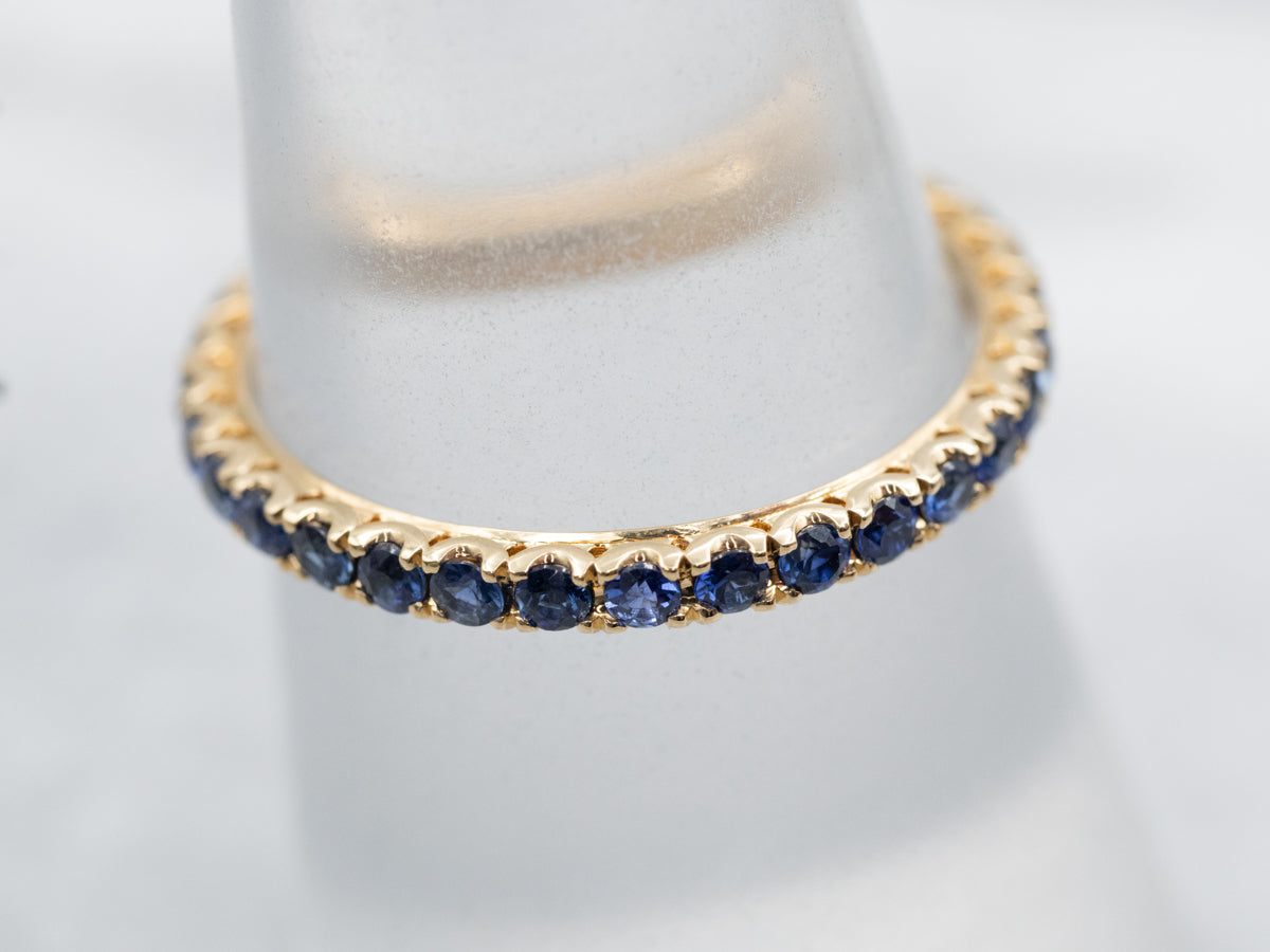 Sapphire Gold Eternity Wedding Band