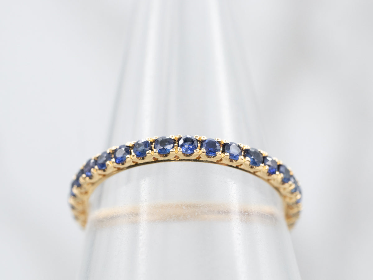 Sapphire Gold Eternity Wedding Band