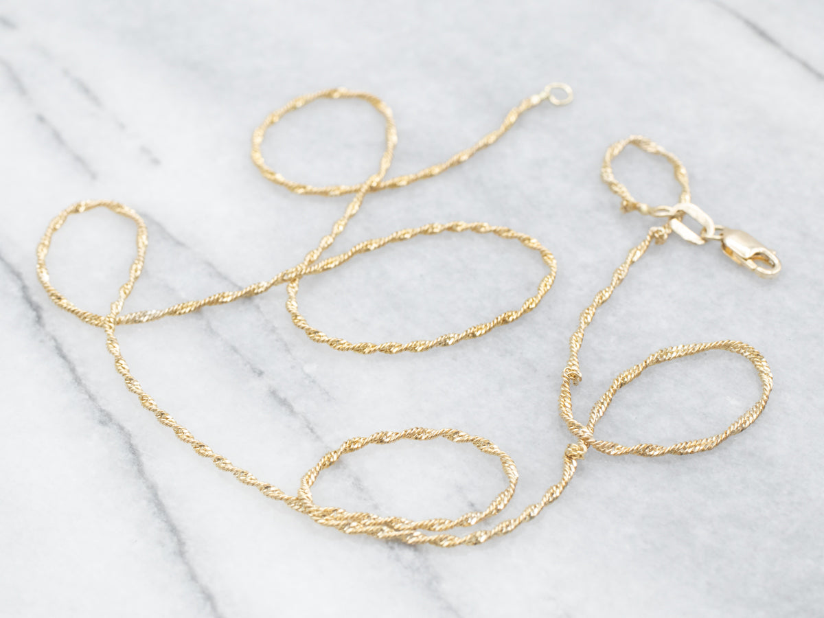 Twisted Gold Curb Chain with Lobster Clasp